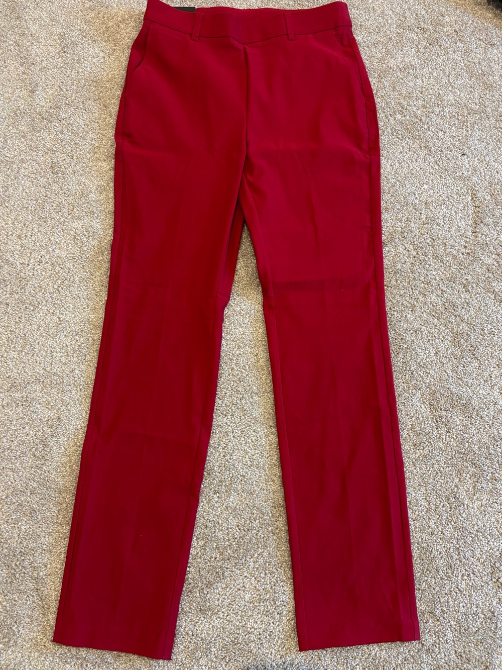 Rafaella Straight Dress Pants - Red